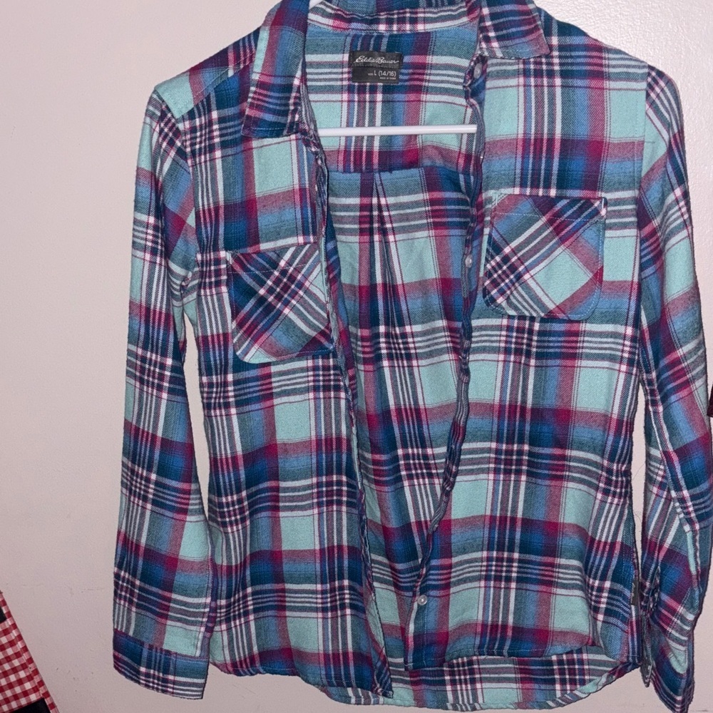 Girls Eddie Bauer pastel flannel